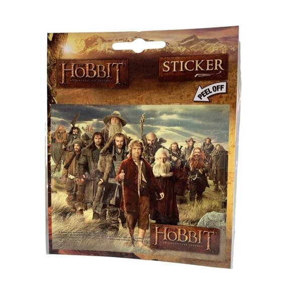 The Hobbit: An Unexpected Journey Bilbo & Dwarves Peel Off Sticker Decal, UNUSED - Picture 1 of 3